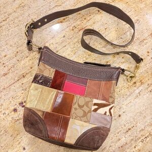 Vintage Y2K Coach Patchwork Gallery Swing Zip Crossbody Bag